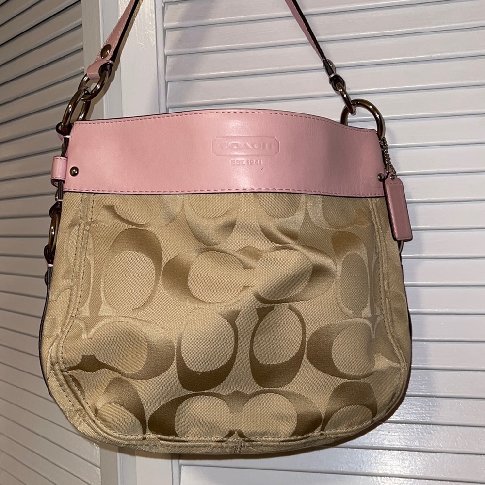 Coach Zoe Signature Canvas/Leather Shoulder Bag - Picture 1 of 8